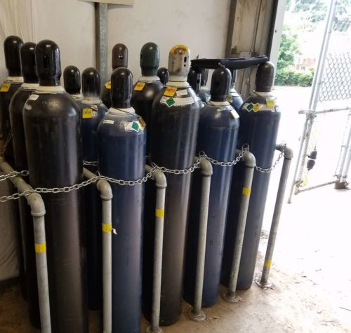 Figure 5: Exterior storage only for nitrogen and nitrous oxide. Courtesy: Dewberry