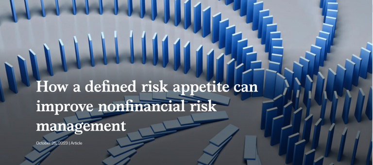 How a defined risk appetite can improve nonfinancial risk management